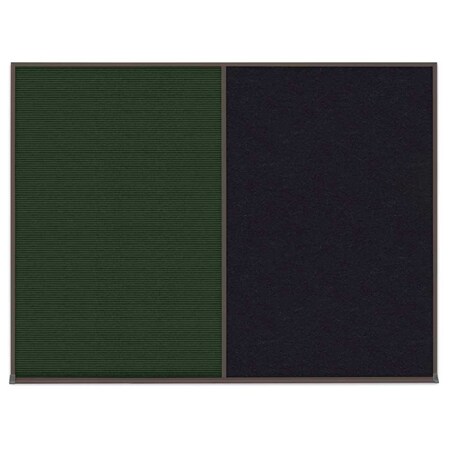 United Visual Products Triple Door Radius Corkboard, 72"X48", G UV80055-GOLD-CORK